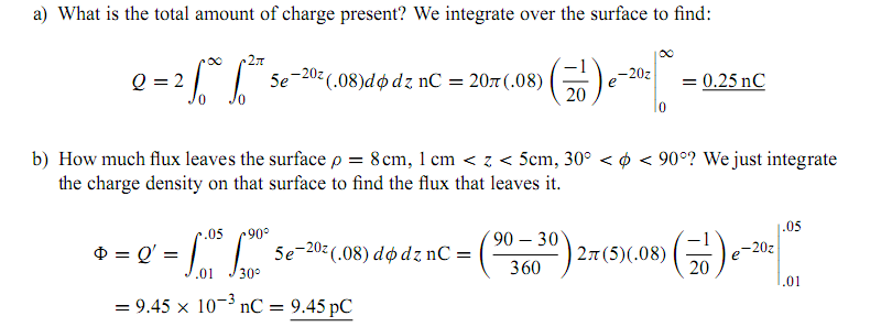 The Cylindrical Surface R 8 Cm Contains The Surface Charge Density Rs 5 E Z Nc M 2 A What Is The Total Amount Of Charge Present B How Much ﬂux