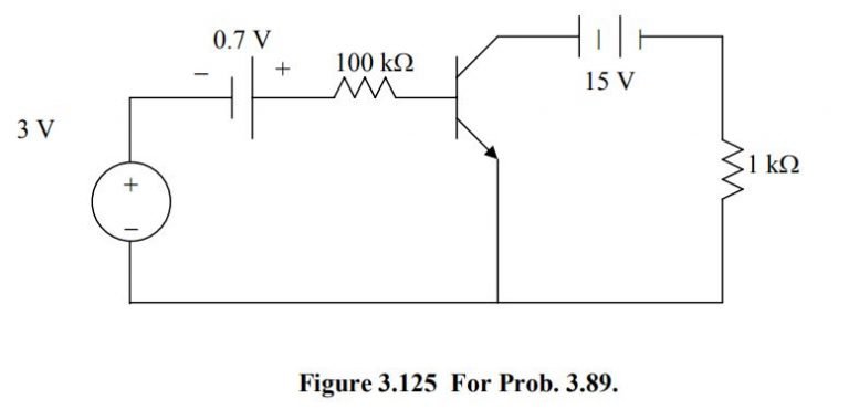 For The Transistor Circuit Shown In Fig 3 125 Find I B And V Ce Let B 100 And V Be 0 7v Holooly Com
